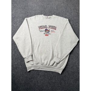 Mens Fleece NCAA Final Four 2001 Loco Athletic Gray Crewneck, Size XL